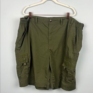Haband Travelers olive green big men’s outdoors fisherman cargo shorts size 46